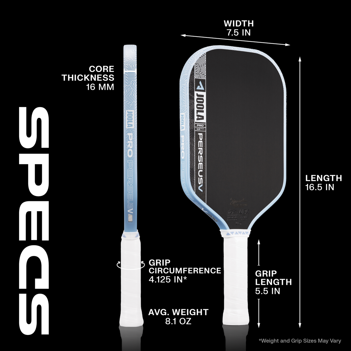 Thông số JOOLA Perseus Pro V Breeze Blue 16mm